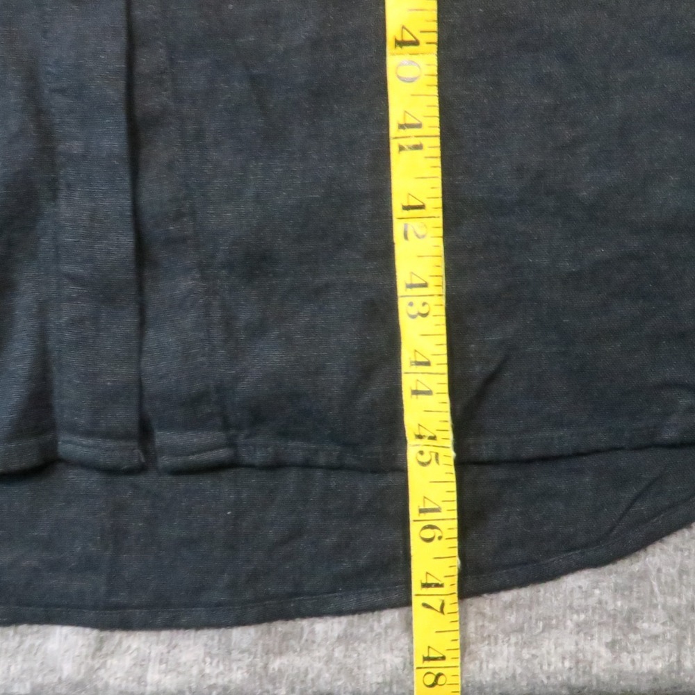 A New Day Linen Blend Shirt Dress L Black Cinch Midi Lagenlook Minimalist Luxury - Picture 6 of 10